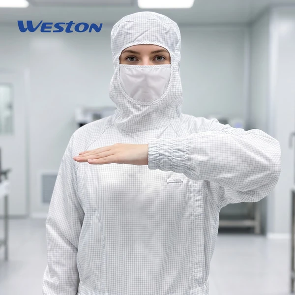 Cleanroom kjeledress med diagonal glidelås